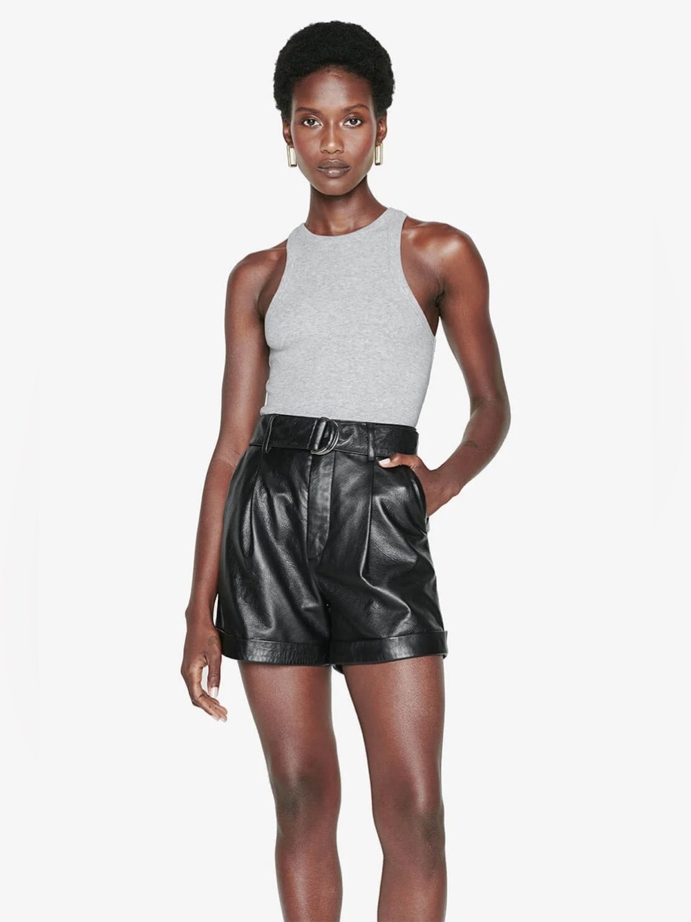 Anine Bing Eva Tank in Heather Grey Size Small